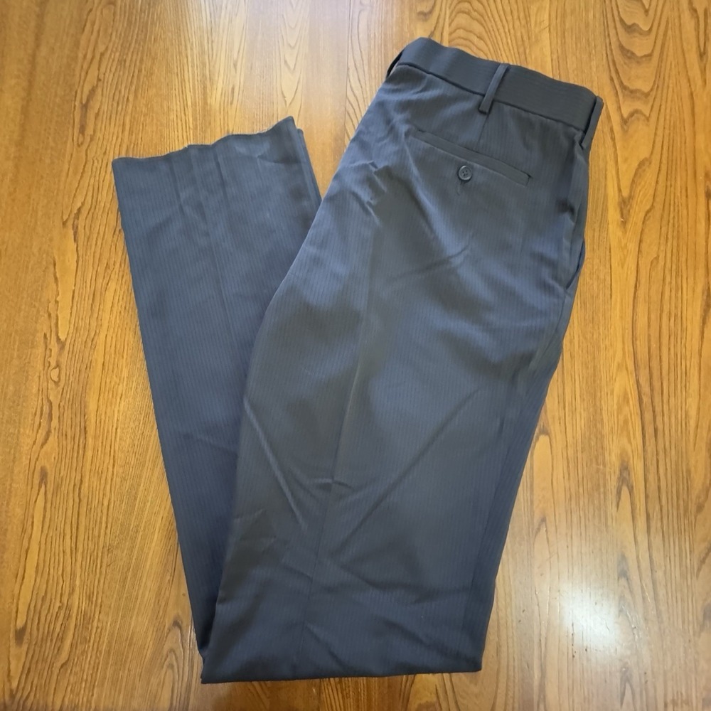 NWT Axist Modern Fit Tailored Unhemmed Striped Grey Dress Pants‎ Men's 36W